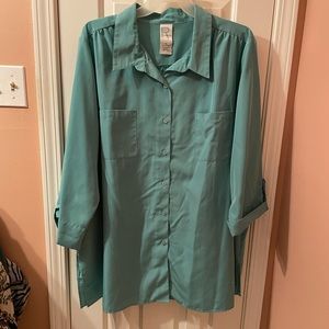 Plus size Roaman’s Turquoise Blouse